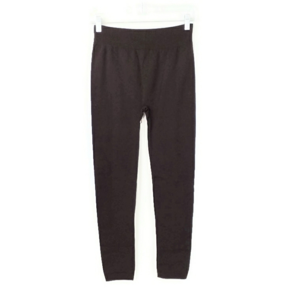 True Rock Chocolate Brown Pullon Mid Rise Leggings Womens Free Size